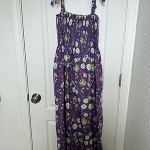 Tea Collection Women’s Floral Purple Maxi Dress EUC